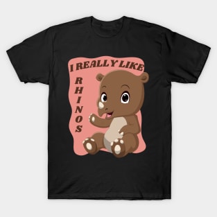 I really Like rhinos Cute animals Sweet little rhino cute baby outfit Cute Little Rhino T-Shirt